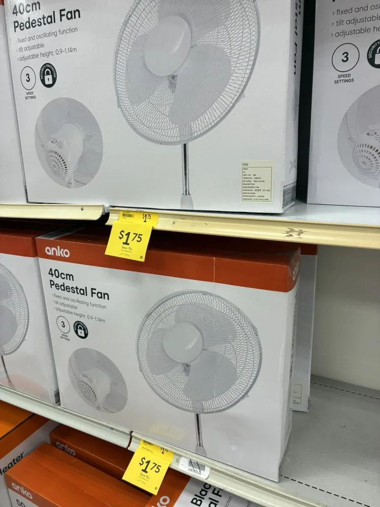 Target (Toowoomba): Anko 40cm pedestal fan $1.75