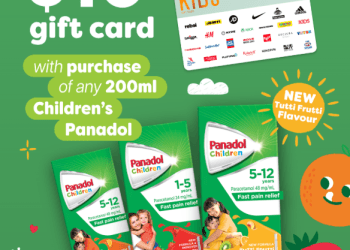 Panadol: $10 gift card with any 200ml Children’s Panadol purchase