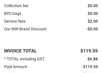 Woolworths Service Fees