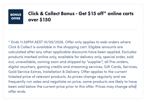 The Good Guys Click and Collect Bonus