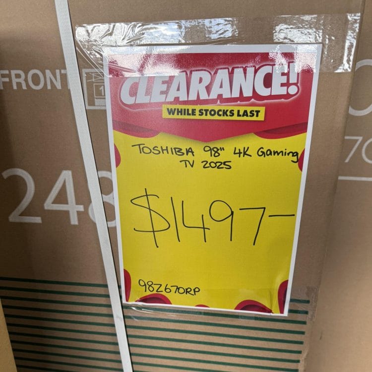 The Good Guys (Oxley): Toshiba 98″ 4K Gaming TV Z670RP $1497