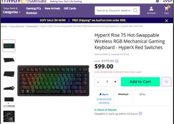 Mwave HyperX Rise 75 discount