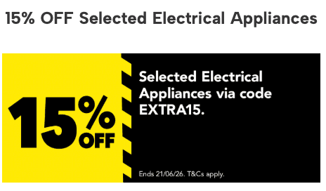 Harvey Norman EXTRA15 Coupon 2026