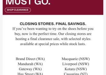 Betts: closing down sale