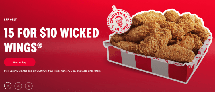 KFC 15 for $10 Wicked Wings
