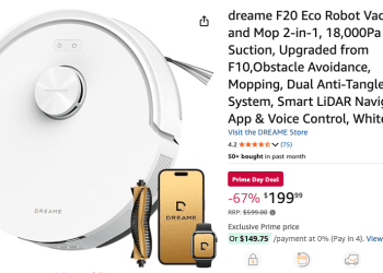 Amazon: Dreame F20 Robot Vacuum and Mop $199.99