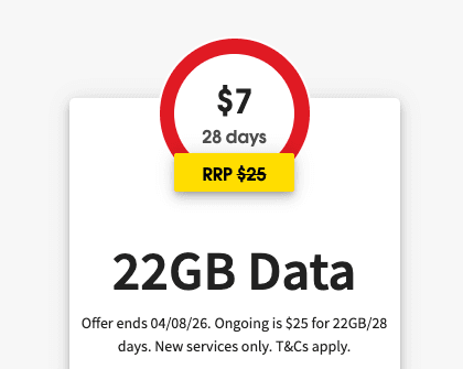Coles Mobile $7 for 22 GB