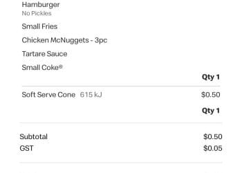 Free McSmart Saver Meal