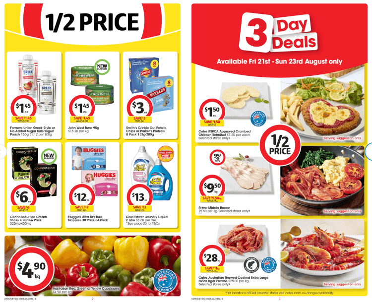 Coles Weekly Half Price Specials 19 August 2026