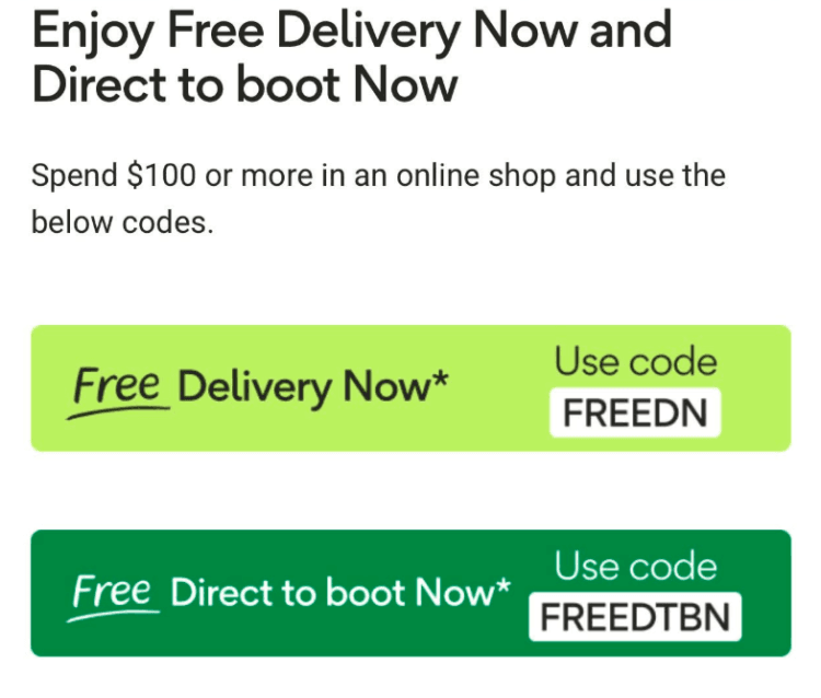 Woolworths Free Delivery Coupon