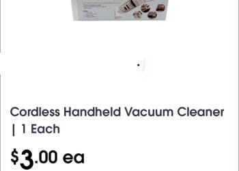 Coles Handheld Cordless Vacuum $3