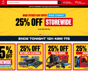 Supercheap Auto 25% off storewide 5 September 2026