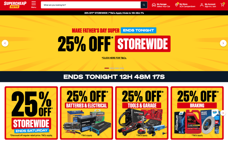 Supercheap Auto 25% off storewide 5 September 2026