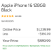 Costco iPhone 16 $889.99