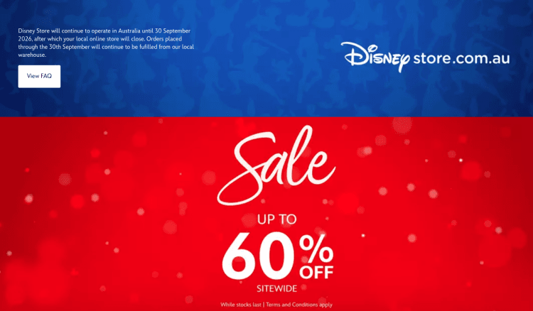 Disney Store Closing Down 60% off