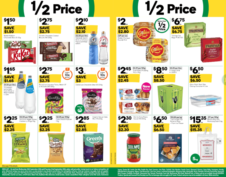 Woolworths Weekly Half Price Specials 16 September 2026