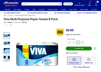 Officeworks Viva Paper Towels $6