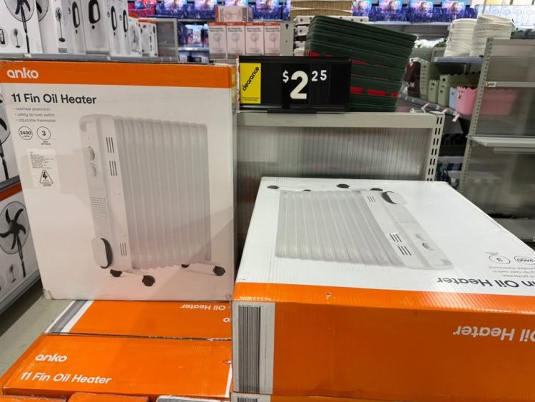 Anko 11 Fin Oil Heater $2.25
