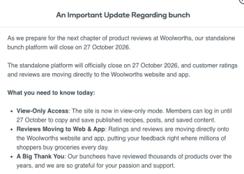 Woolworths Bunch Closing Down 2026