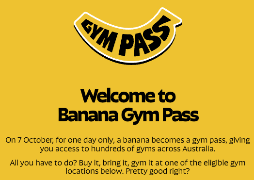 Banana Gym Pass 7 October 2026