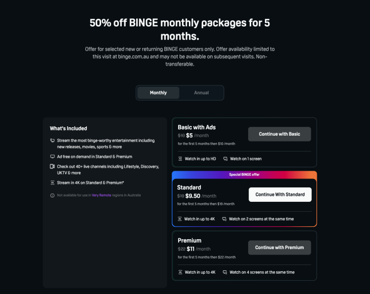 Binge 50% Off