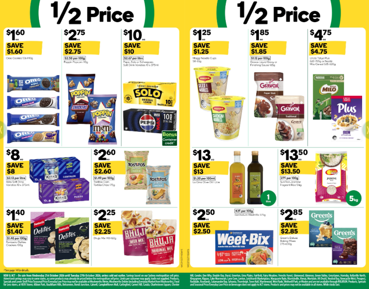Woolworths Weekly Half Price Specials 21 October 2026